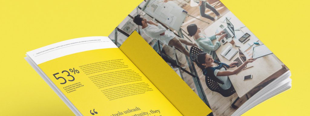 a research report brochure with a yellow cover designed by NWC, a content design agency.